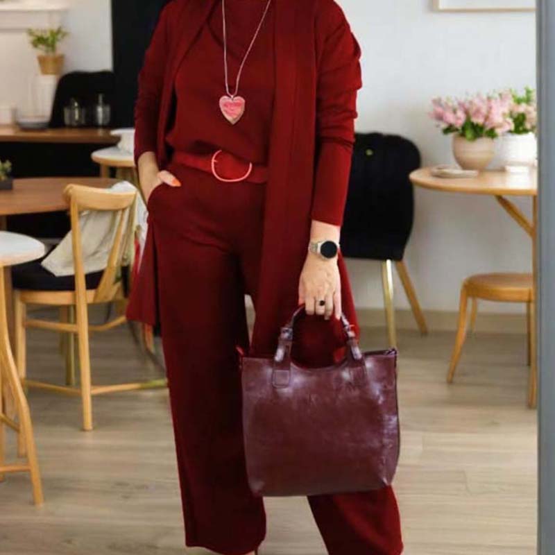 Elena – Elegant Women's 3-Piece Set (Jacket, Top & Pants)
