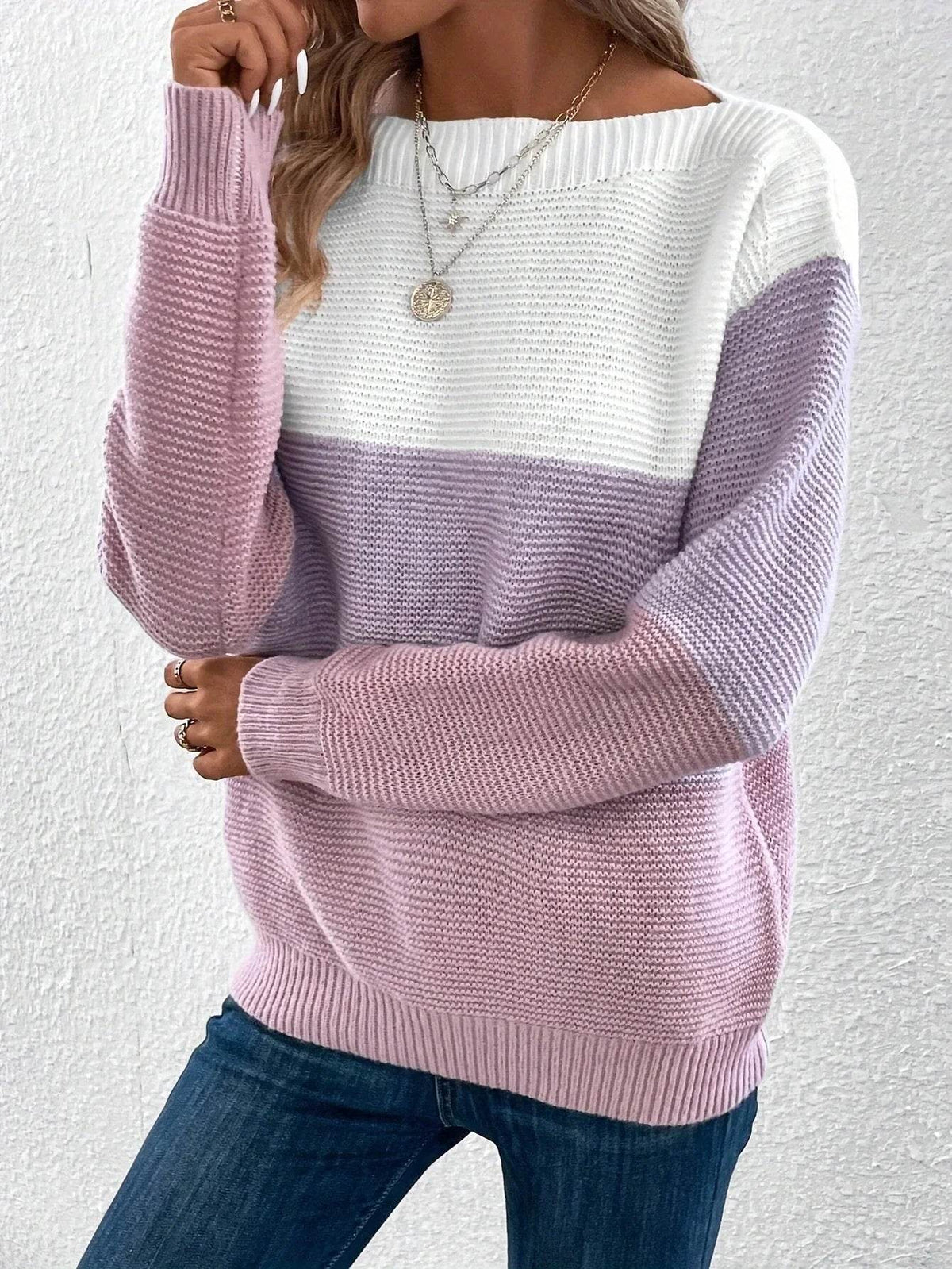 Elena Round-Neck Knit Sweater
