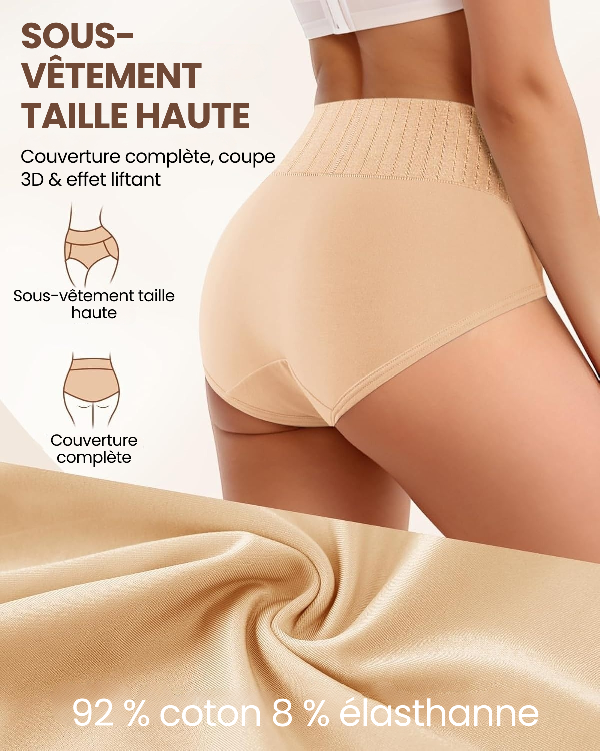 High-Waist Antibacterial Shaping Briefs | 2+2 FREE
