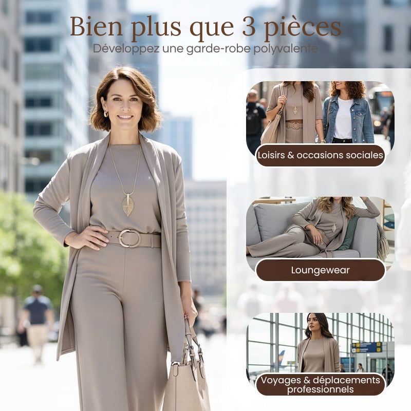 Elena – Elegant 3-Piece Set with Refined Cut (Jacket, Top & Pants)