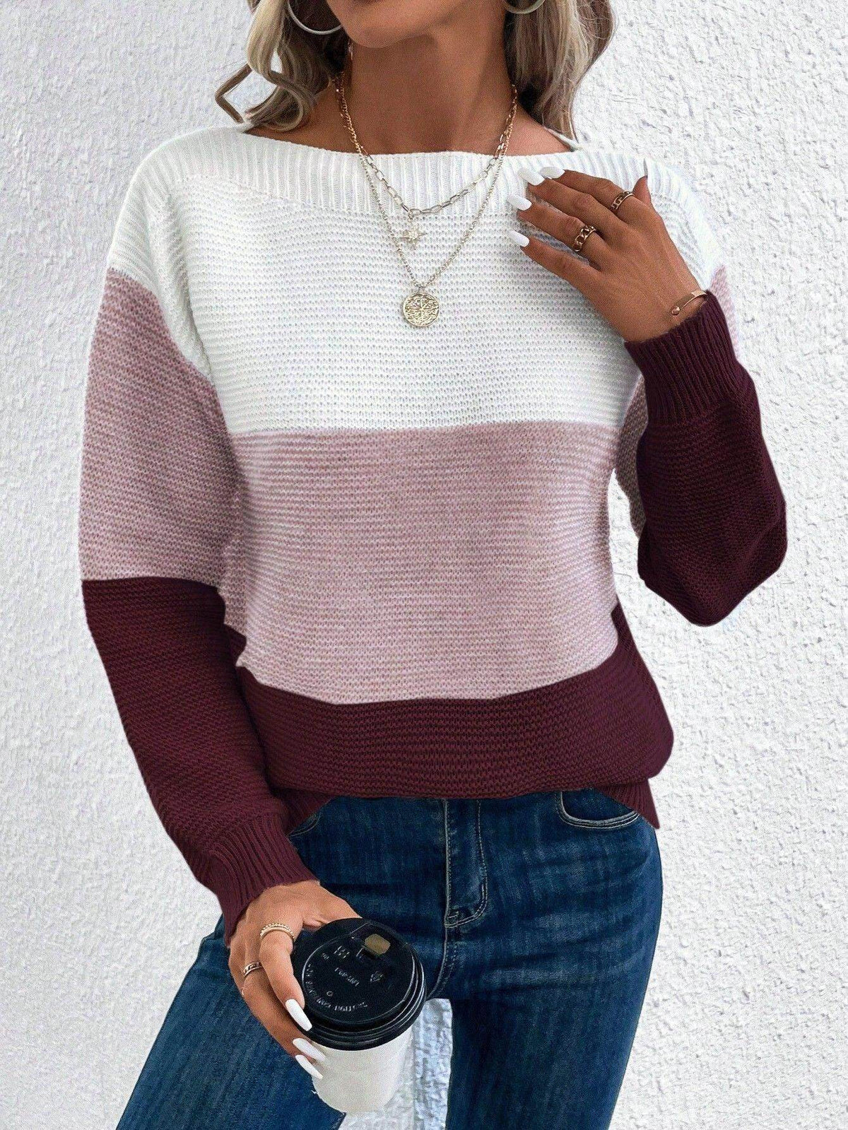Elena Round-Neck Knit Sweater