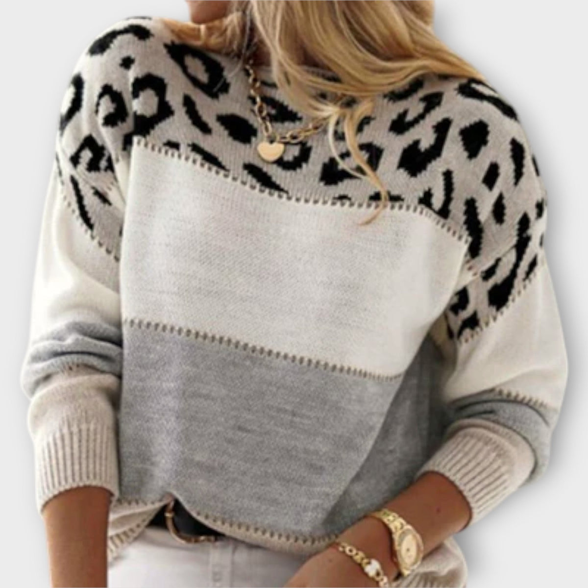 Selena Leopard Knit Sweater