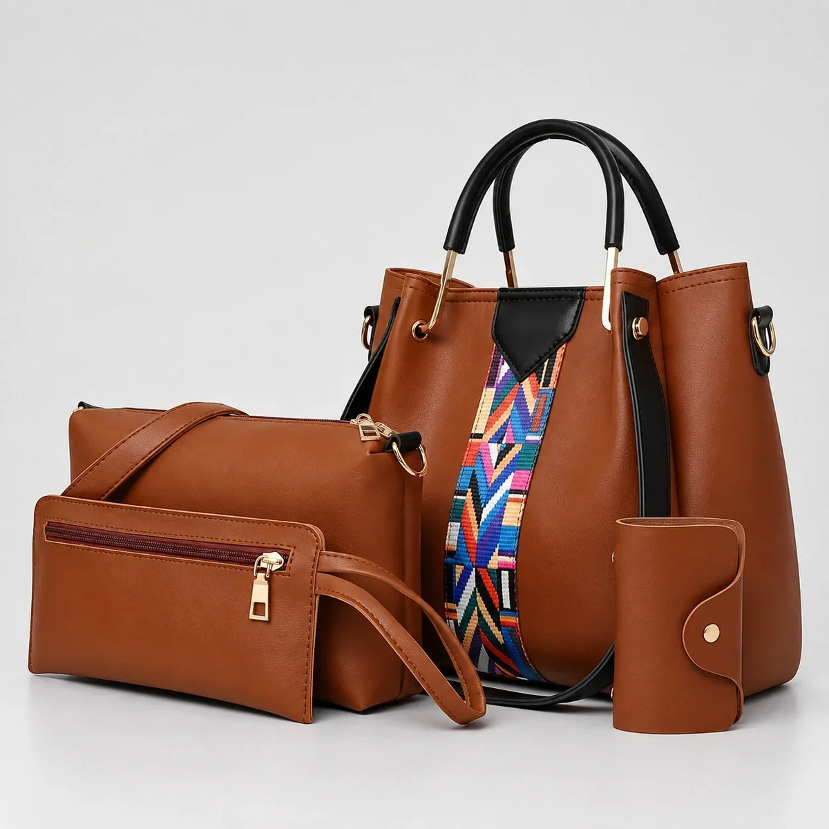 Allure | 4-Piece Women's Handbag Set – Tote, Crossbody Bag, Wallet & Clutch