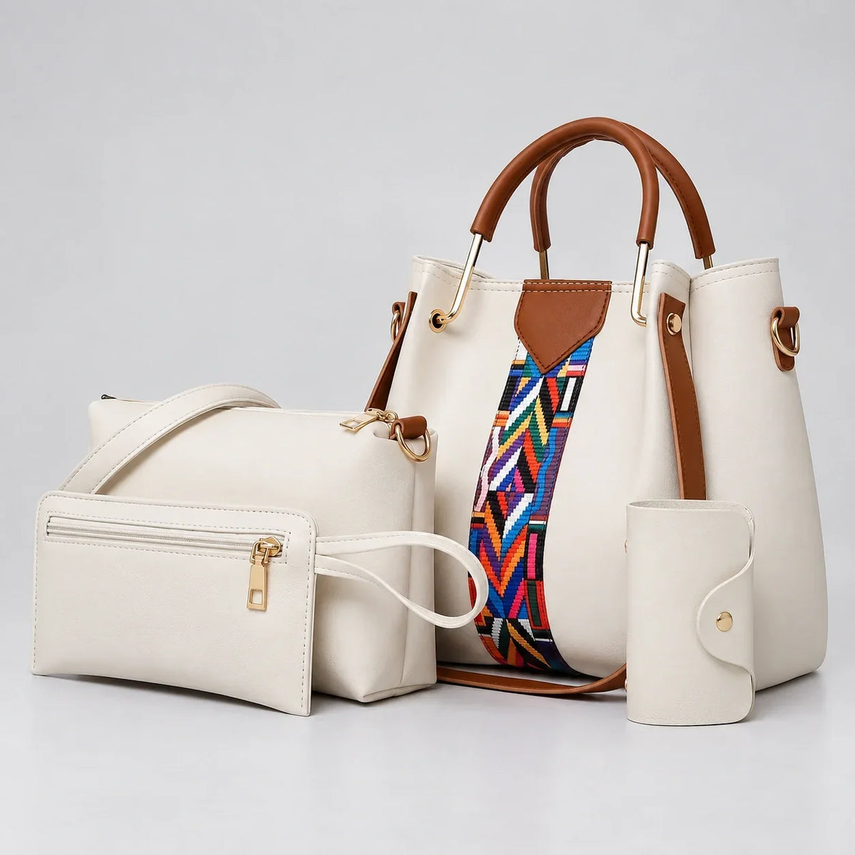 Allure | 4-Piece Women's Handbag Set – Tote, Crossbody Bag, Wallet & Clutch