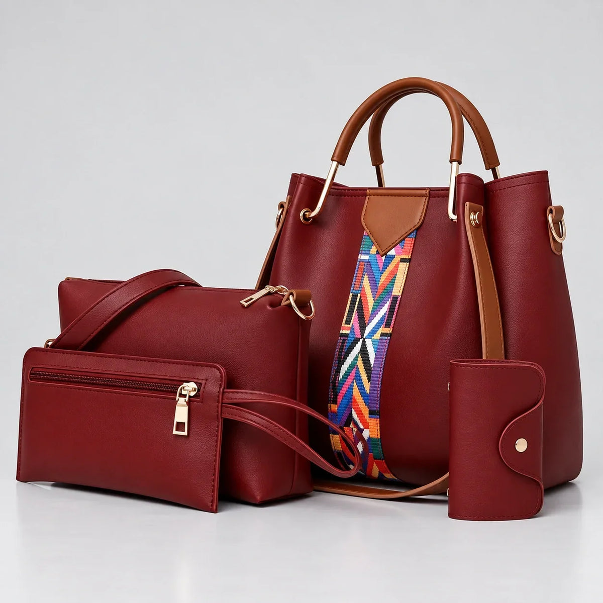 Allure | 4-Piece Women's Handbag Set – Tote, Crossbody Bag, Wallet & Clutch