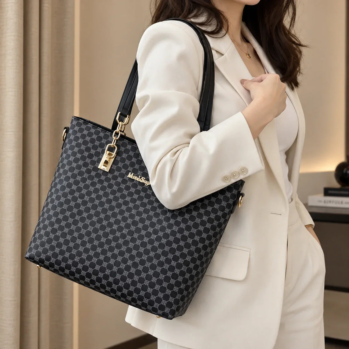 Bohème | 6-Piece Women's Handbag Set – Tote, Handbag, Clutch, Crossbody Bag, Wallet & Key Case