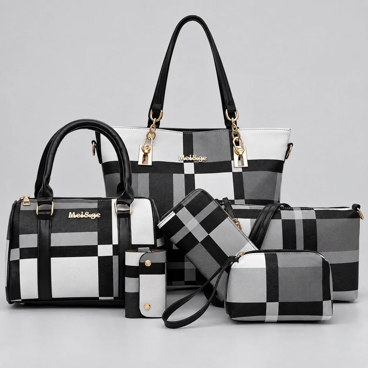 Élodie | 6-Piece Women's Handbag Set – Tote, Top-Handle Bag, Crossbody Bag, Clutch & Wallet