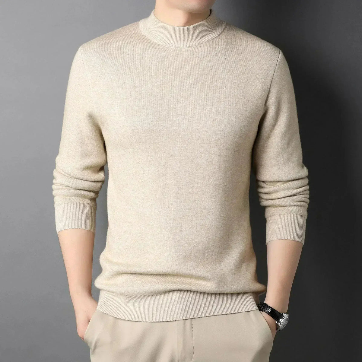 Men's High-Neck Cashmere Sweater – Damien