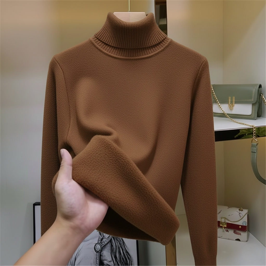 Karen Women's Fleece Turtleneck Sweater