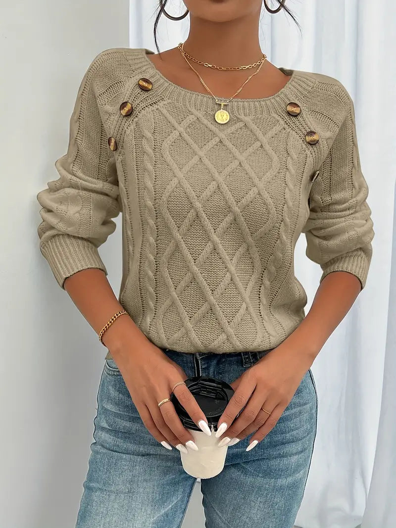 Elegant Button Sweater - Élise