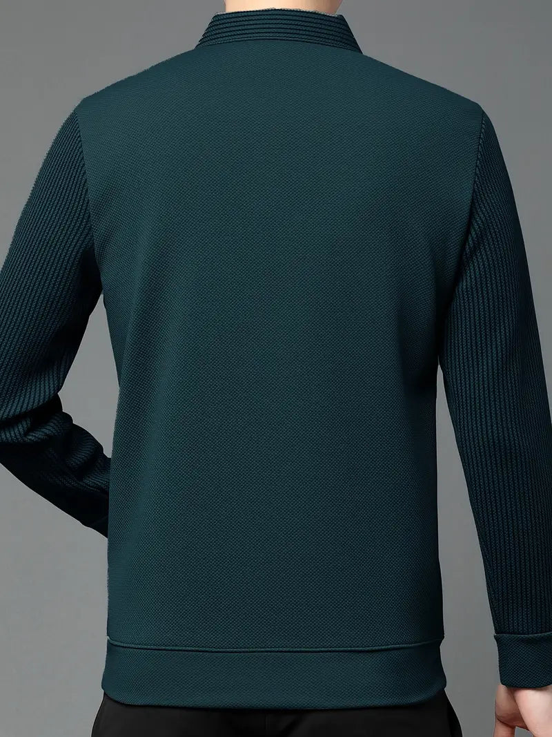 Men's 2-in-1 Long-Sleeve Polo - Elegant & Breathable