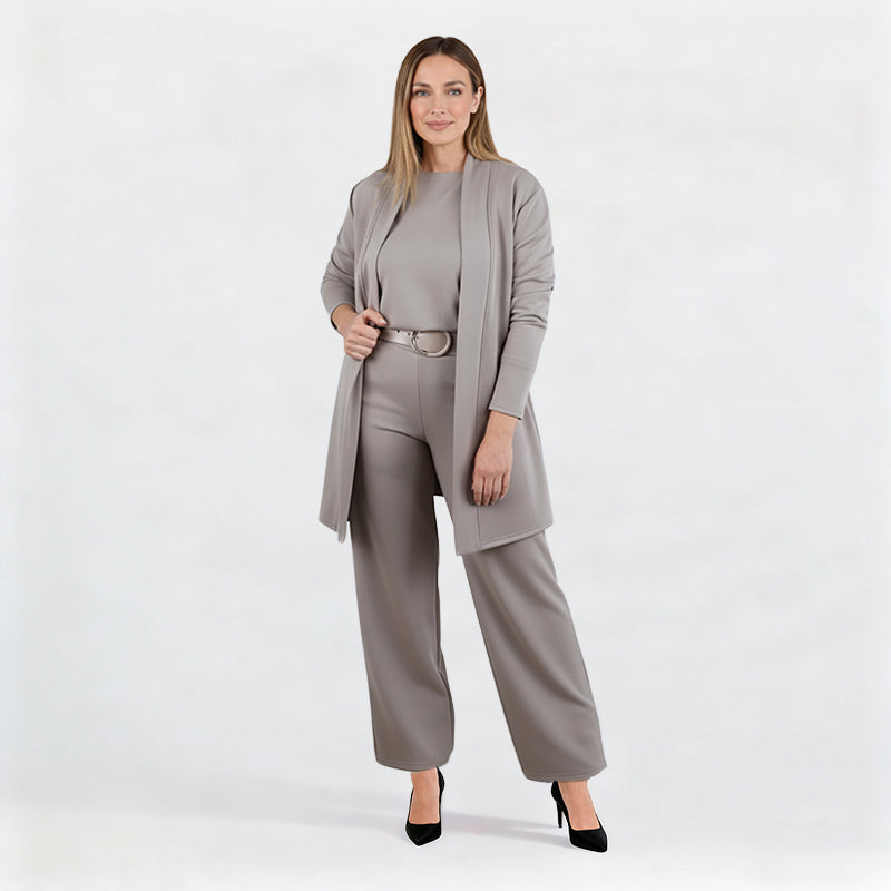 Elena – Elegant Women's 3-Piece Set (Jacket, Top & Pants)
