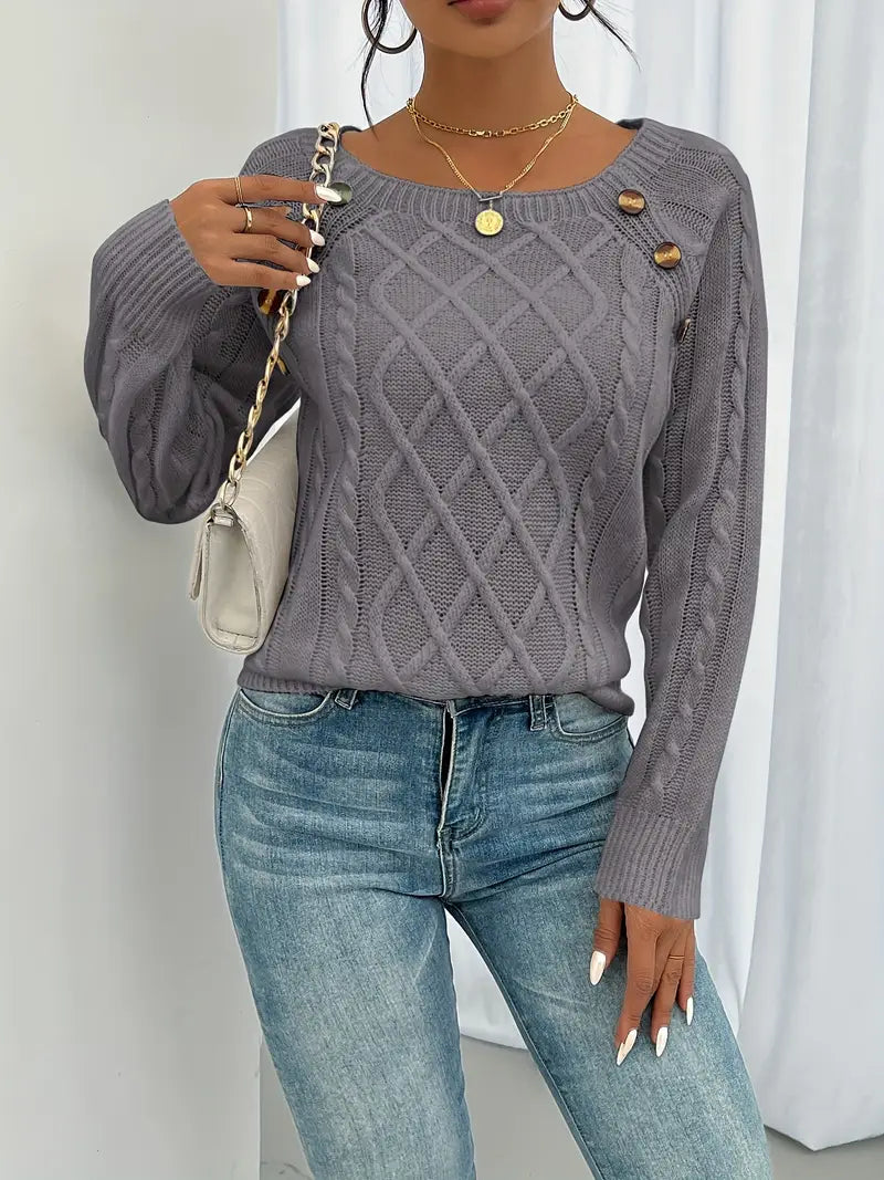 Elegant Button Sweater - Élise