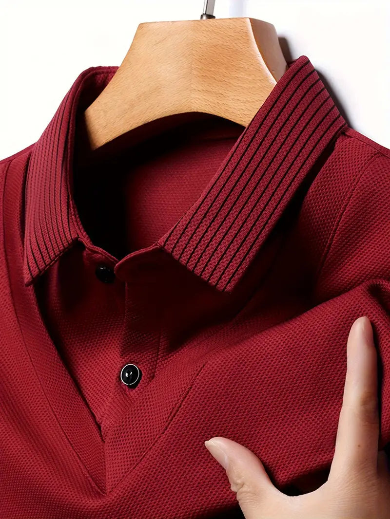 Men's 2-in-1 Long-Sleeve Polo - Elegant & Breathable