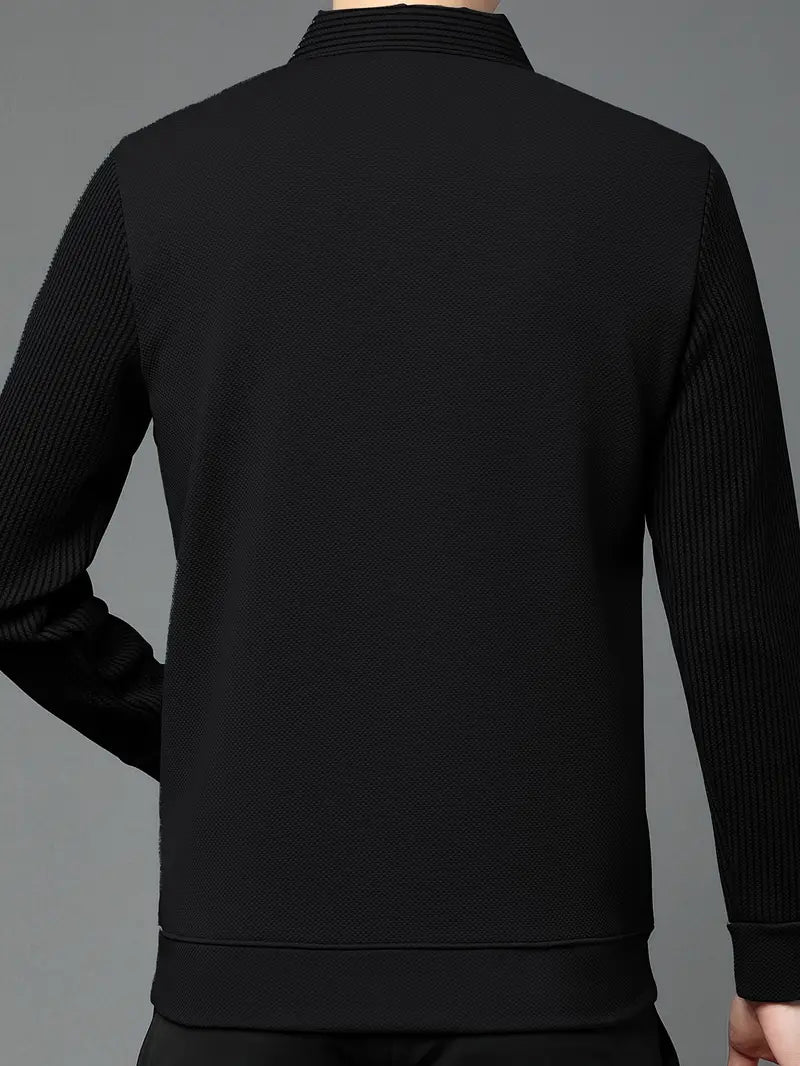 Men's 2-in-1 Long-Sleeve Polo - Elegant & Breathable