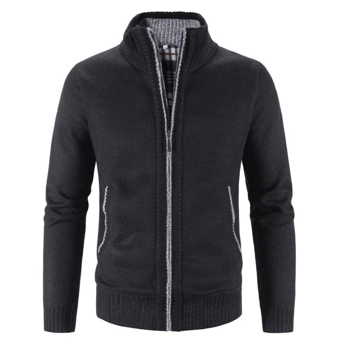 Ethan Zip High-Neck Cardigan