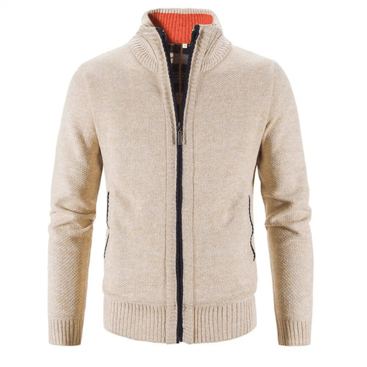 Ethan Zip High-Neck Cardigan