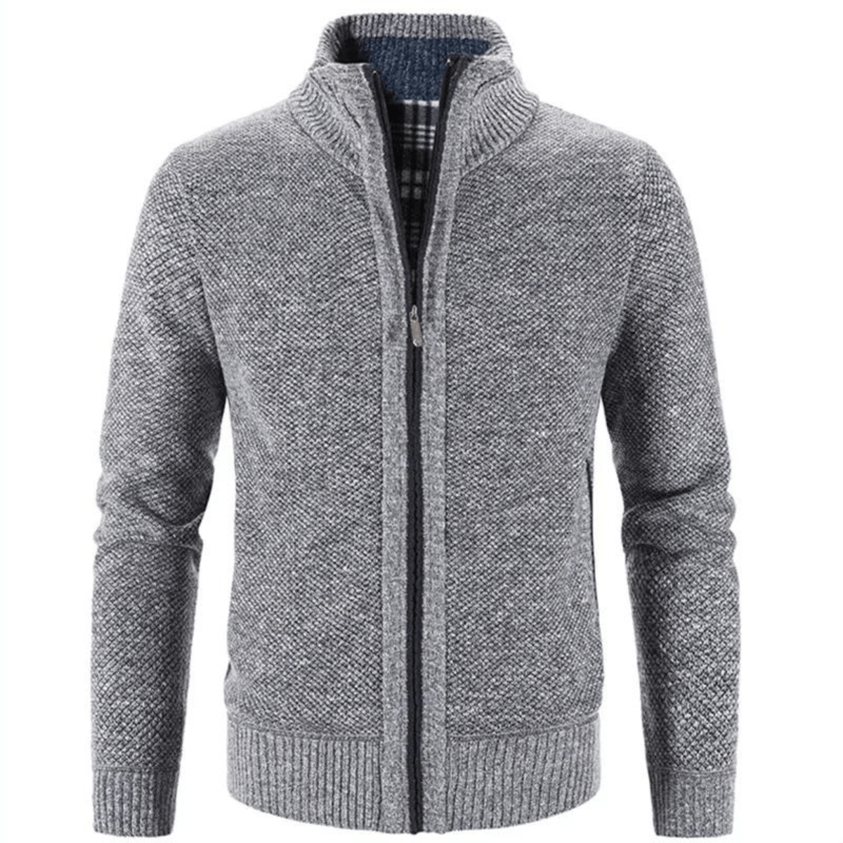 Ethan Zip High-Neck Cardigan