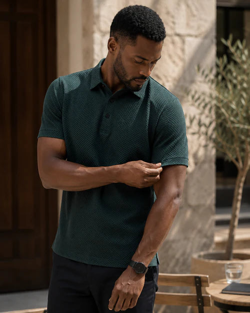 Men's Textured Stretch Polo