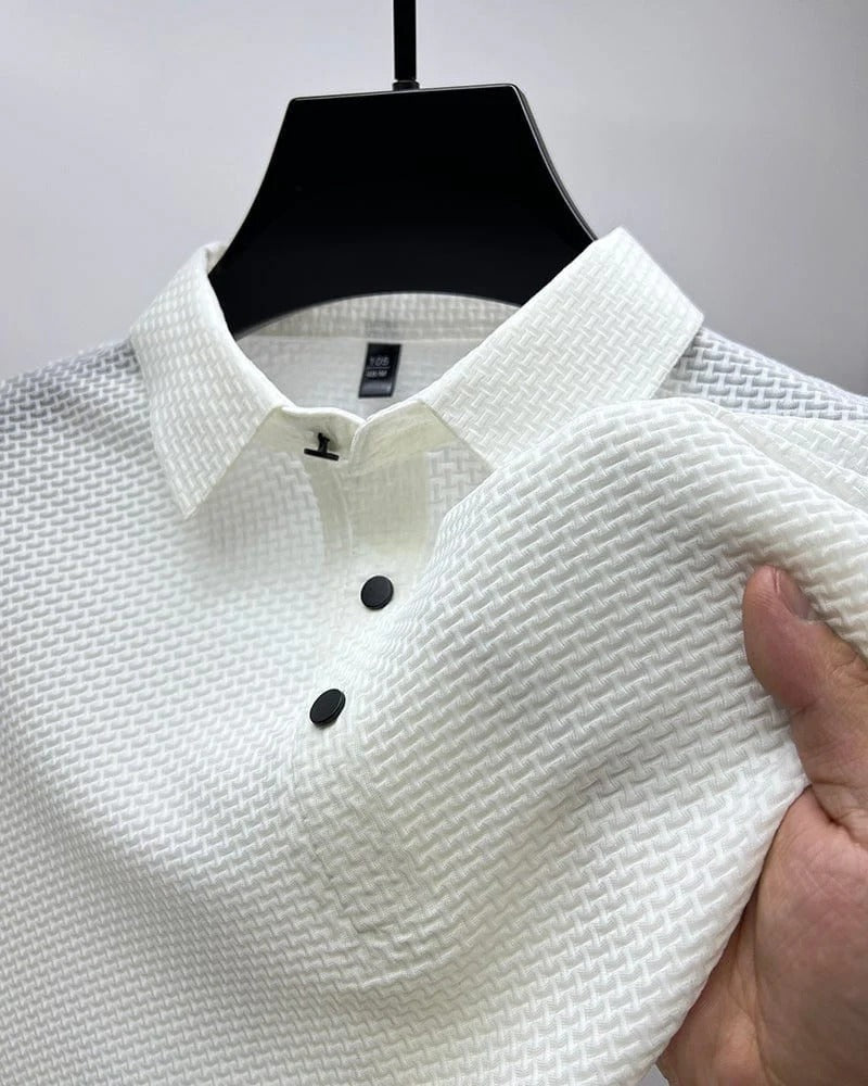 Men's Textured Stretch Polo