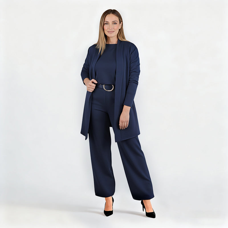 Elena – Elegant Women's 3-Piece Set (Jacket, Top & Pants)
