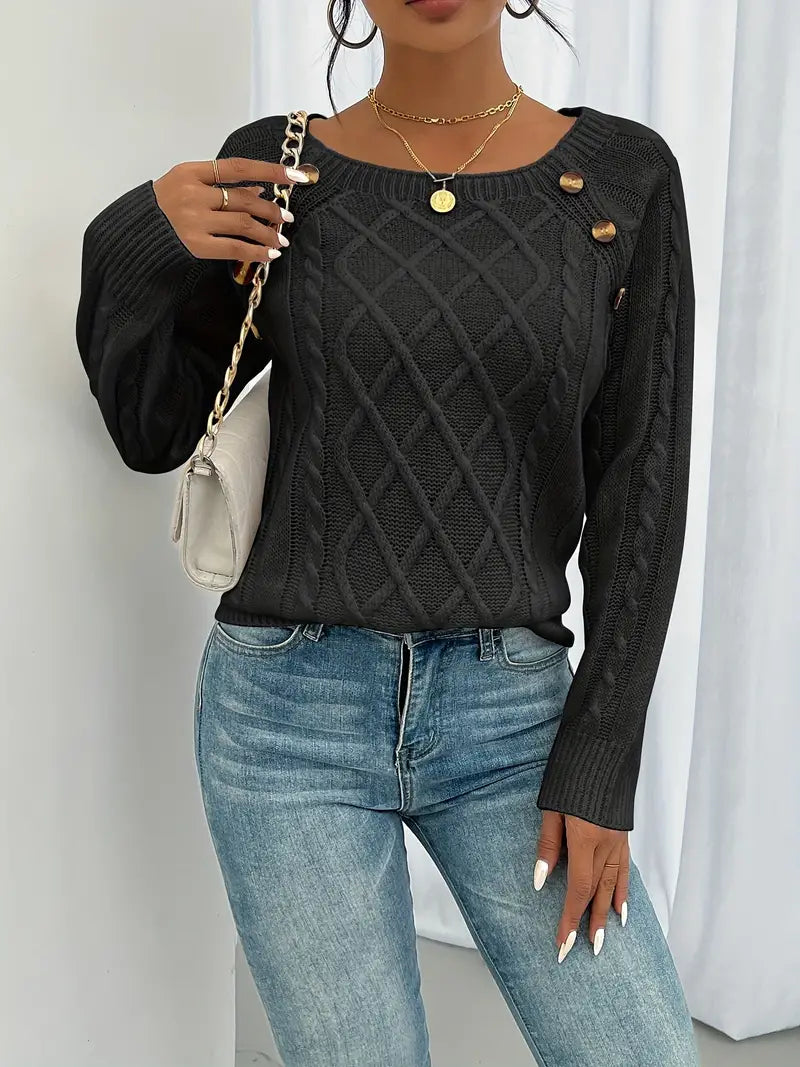 Elegant Button Sweater - Élise