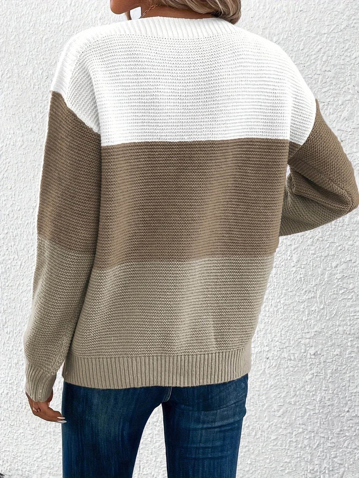 Elena Round-Neck Knit Sweater