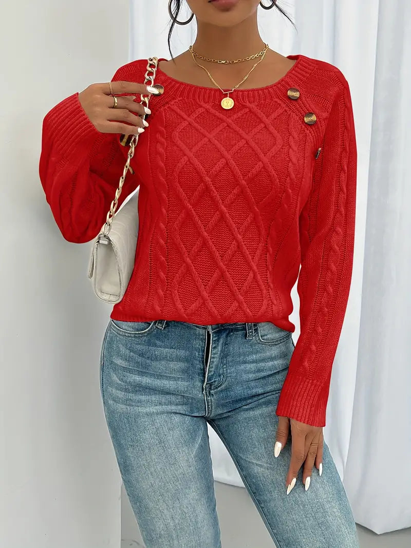 Elegant Button Sweater - Élise