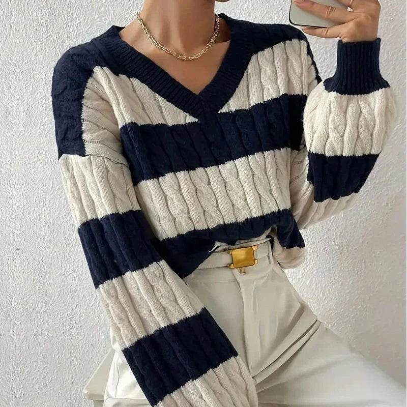Grace Striped Knit Sweater