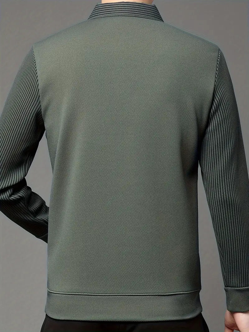 Men's 2-in-1 Long-Sleeve Polo - Elegant & Breathable