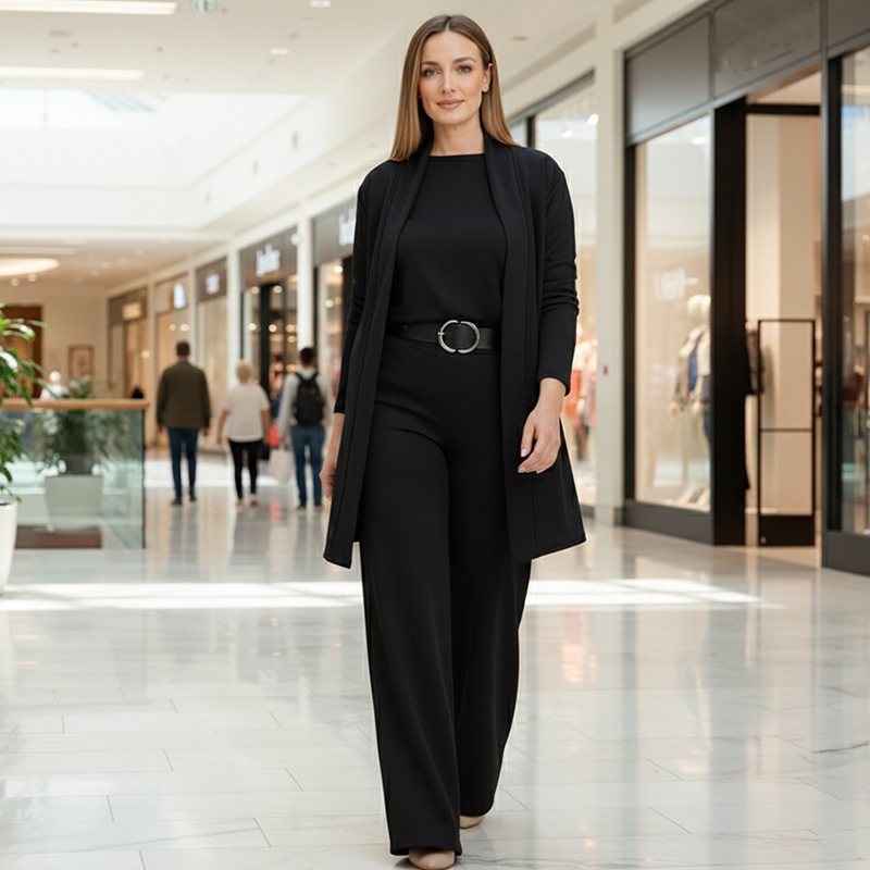 Elena – Elegant Women's 3-Piece Set (Jacket, Top & Pants)