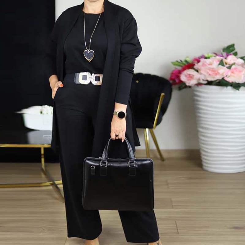Elena – Elegant Women's 3-Piece Set (Jacket, Top & Pants)