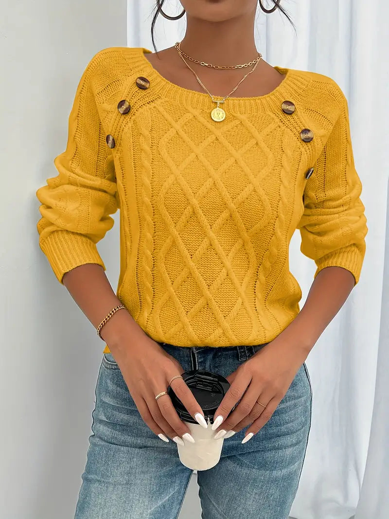 Elegant Button Sweater - Élise