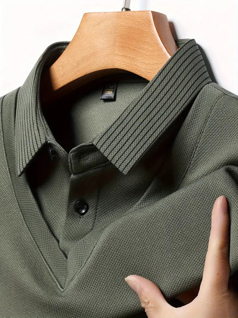 Men's 2-in-1 Long-Sleeve Polo - Elegant & Breathable
