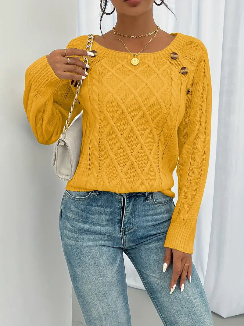Elegant Button Sweater - Élise