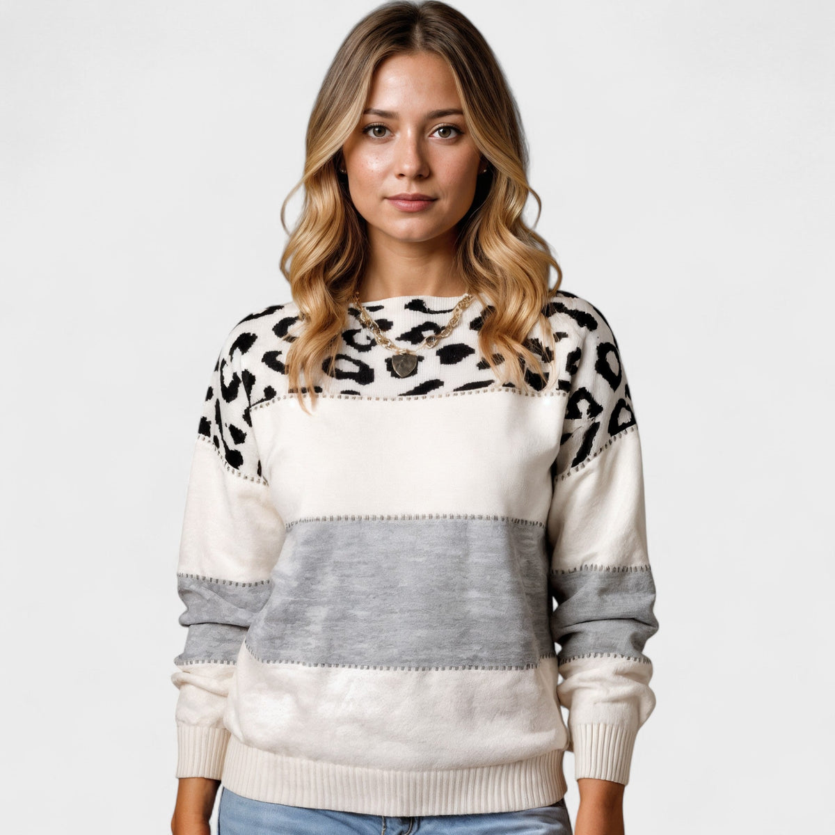 Selena Leopard Knit Sweater