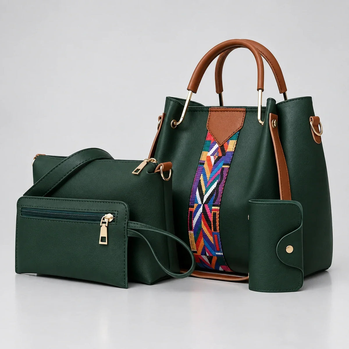 Allure | 4-Piece Women's Handbag Set – Tote, Crossbody Bag, Wallet & Clutch