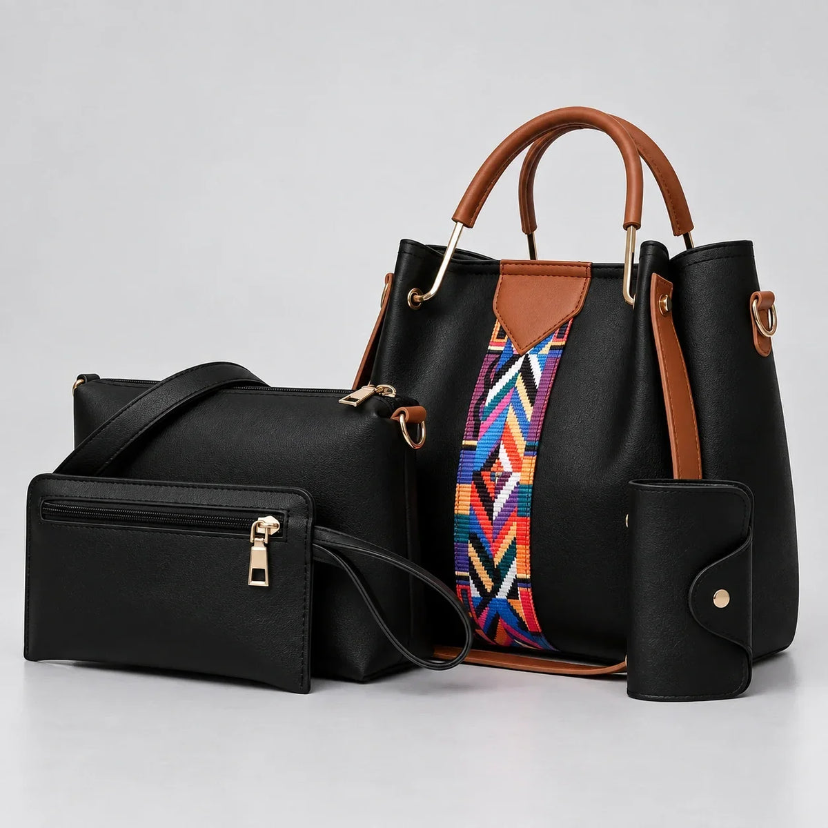 Allure | 4-Piece Women's Handbag Set – Tote, Crossbody Bag, Wallet & Clutch