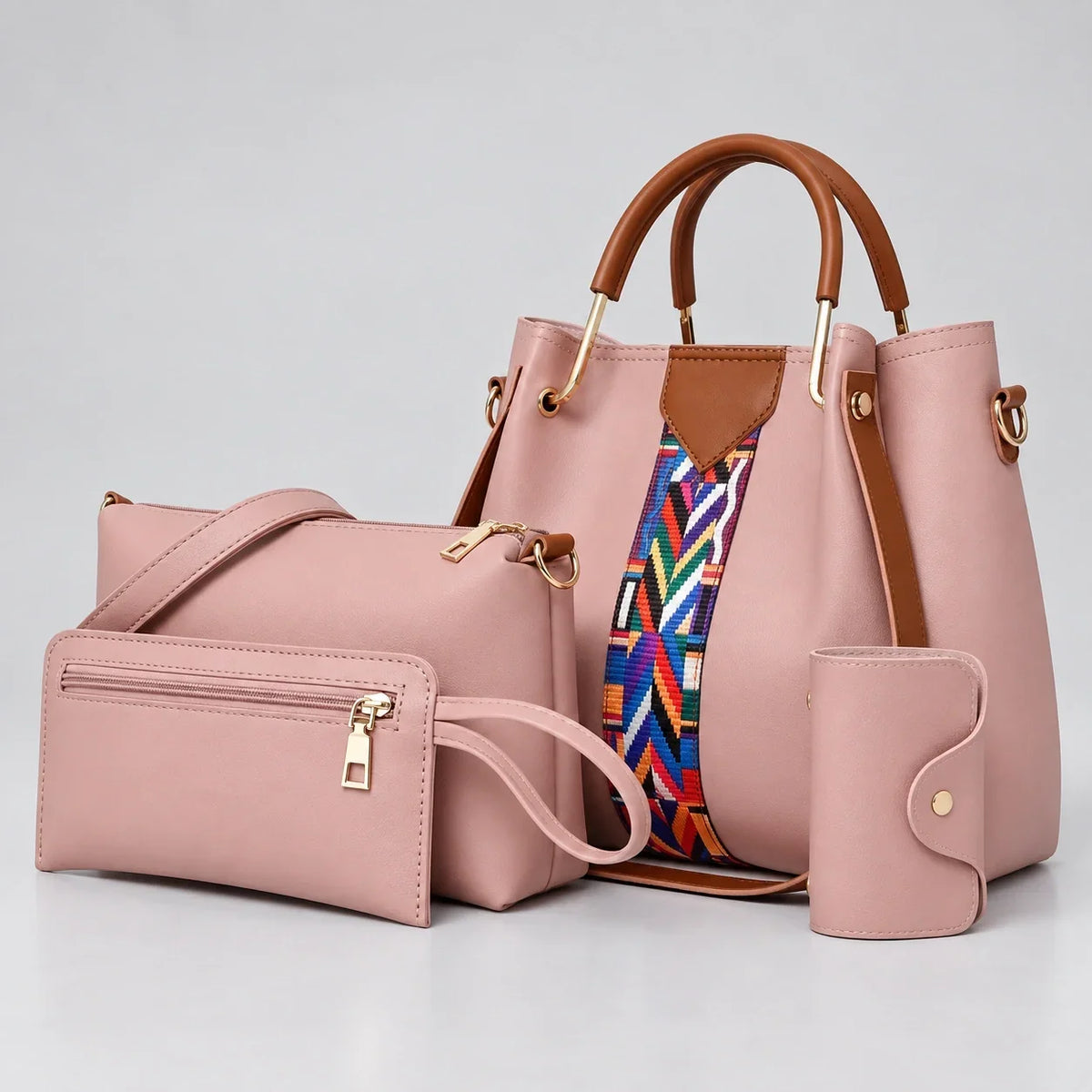Allure | 4-Piece Women's Handbag Set – Tote, Crossbody Bag, Wallet & Clutch