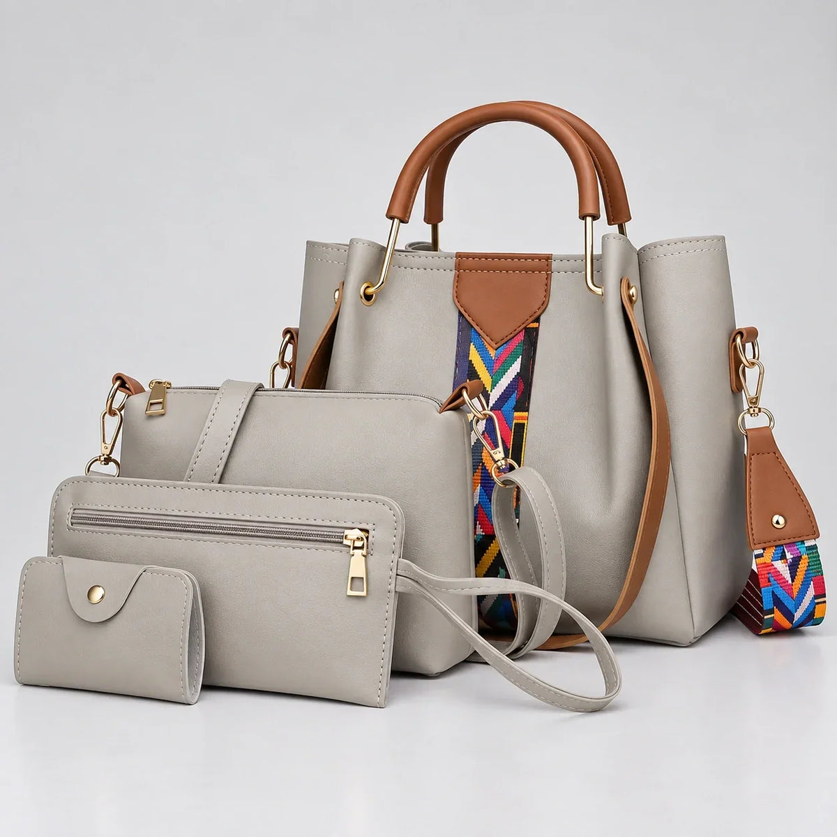 Allure | 4-Piece Women's Handbag Set – Tote, Crossbody Bag, Wallet & Clutch