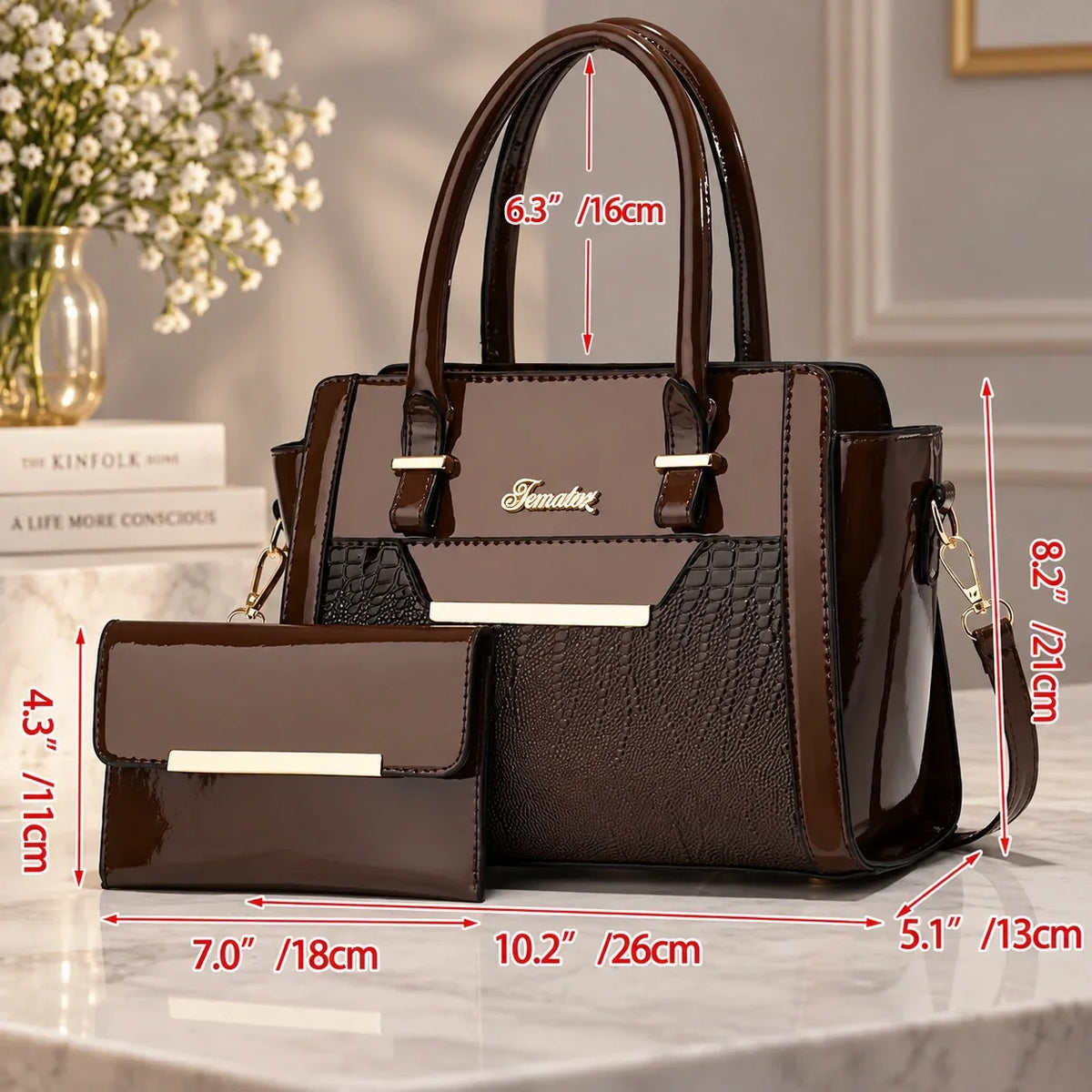 Finesse | 2-Piece Women's Handbag Set – Tote & Wallet