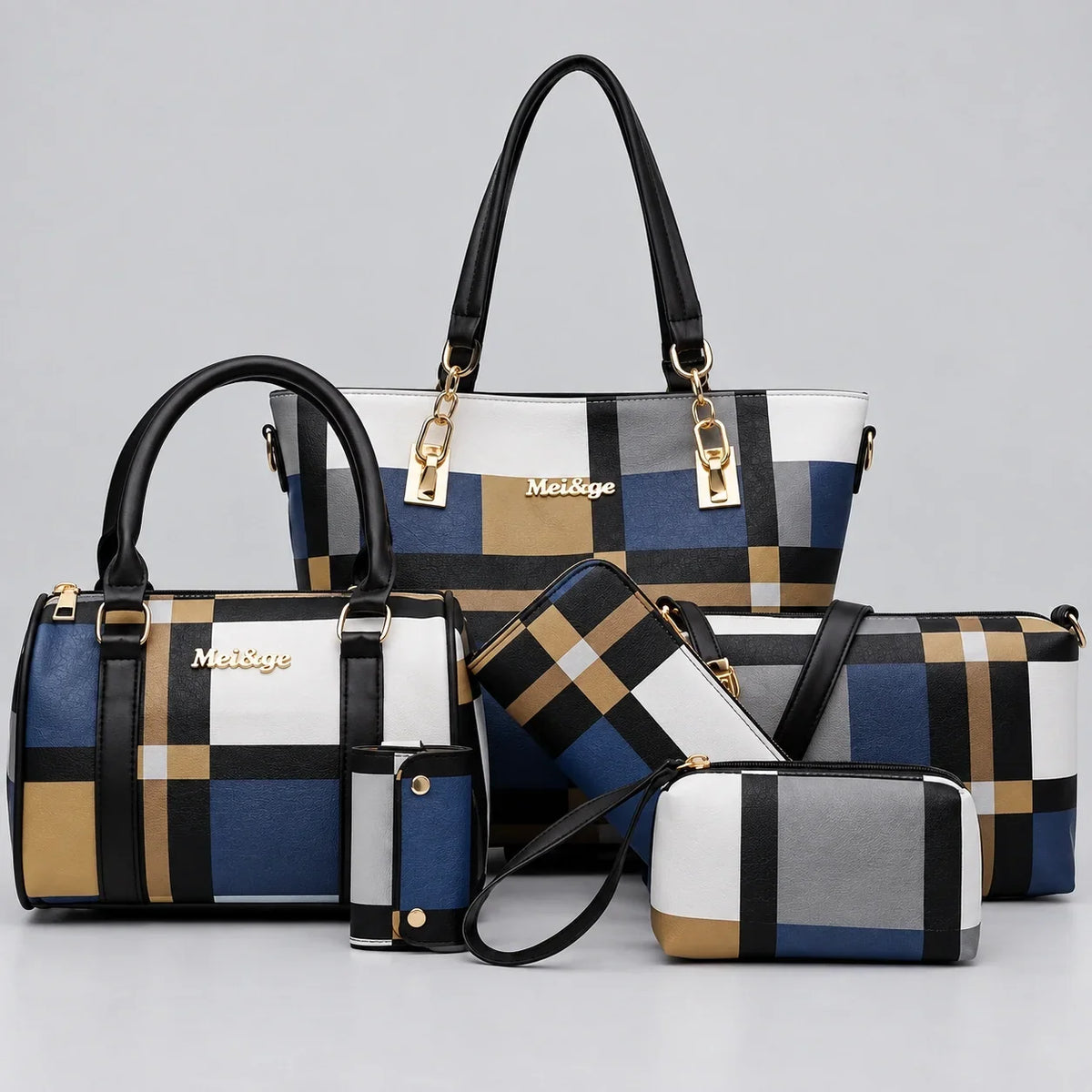 Élodie | 6-Piece Women's Handbag Set – Tote, Top-Handle Bag, Crossbody Bag, Clutch & Wallet