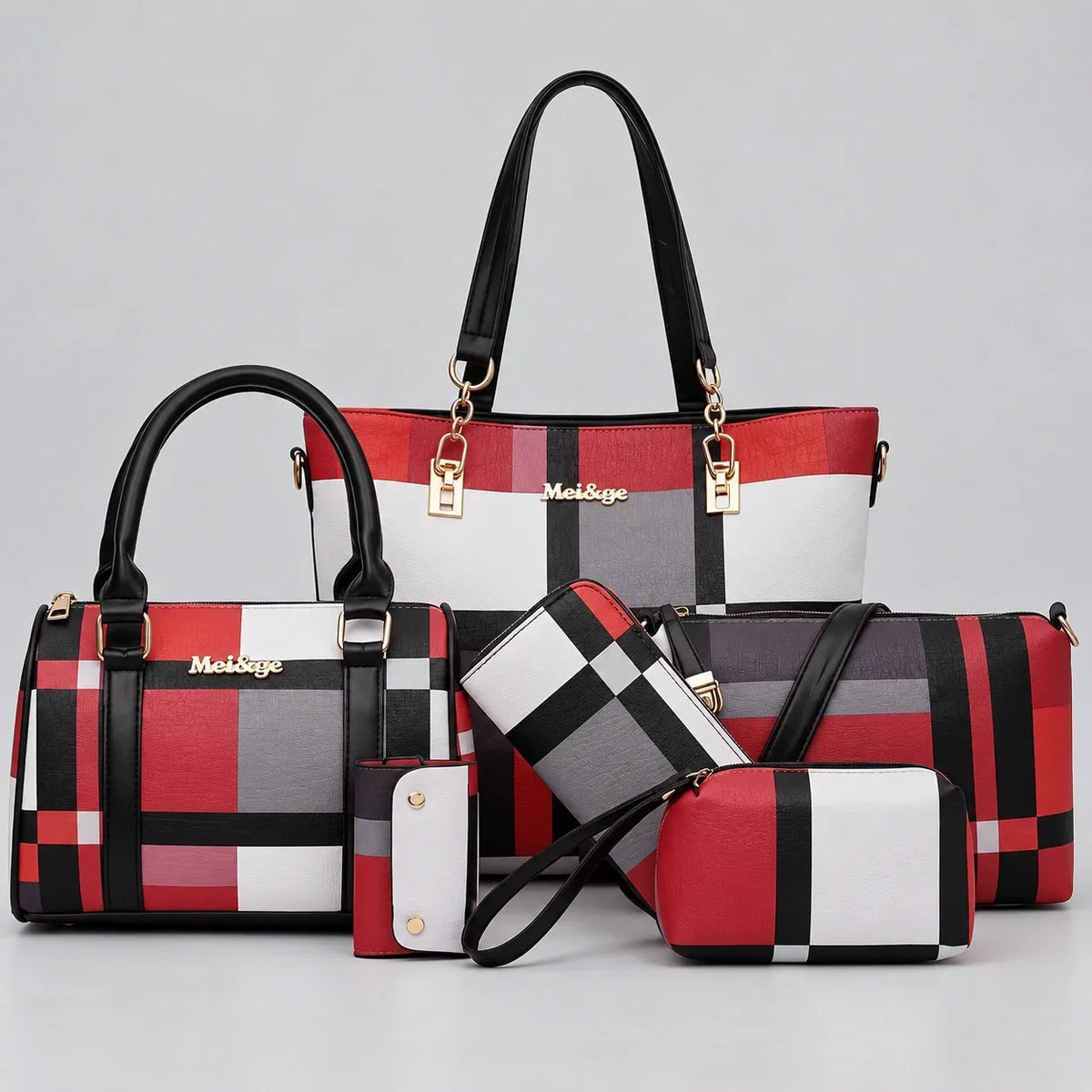 Élodie | 6-Piece Women's Handbag Set – Tote, Top-Handle Bag, Crossbody Bag, Clutch & Wallet