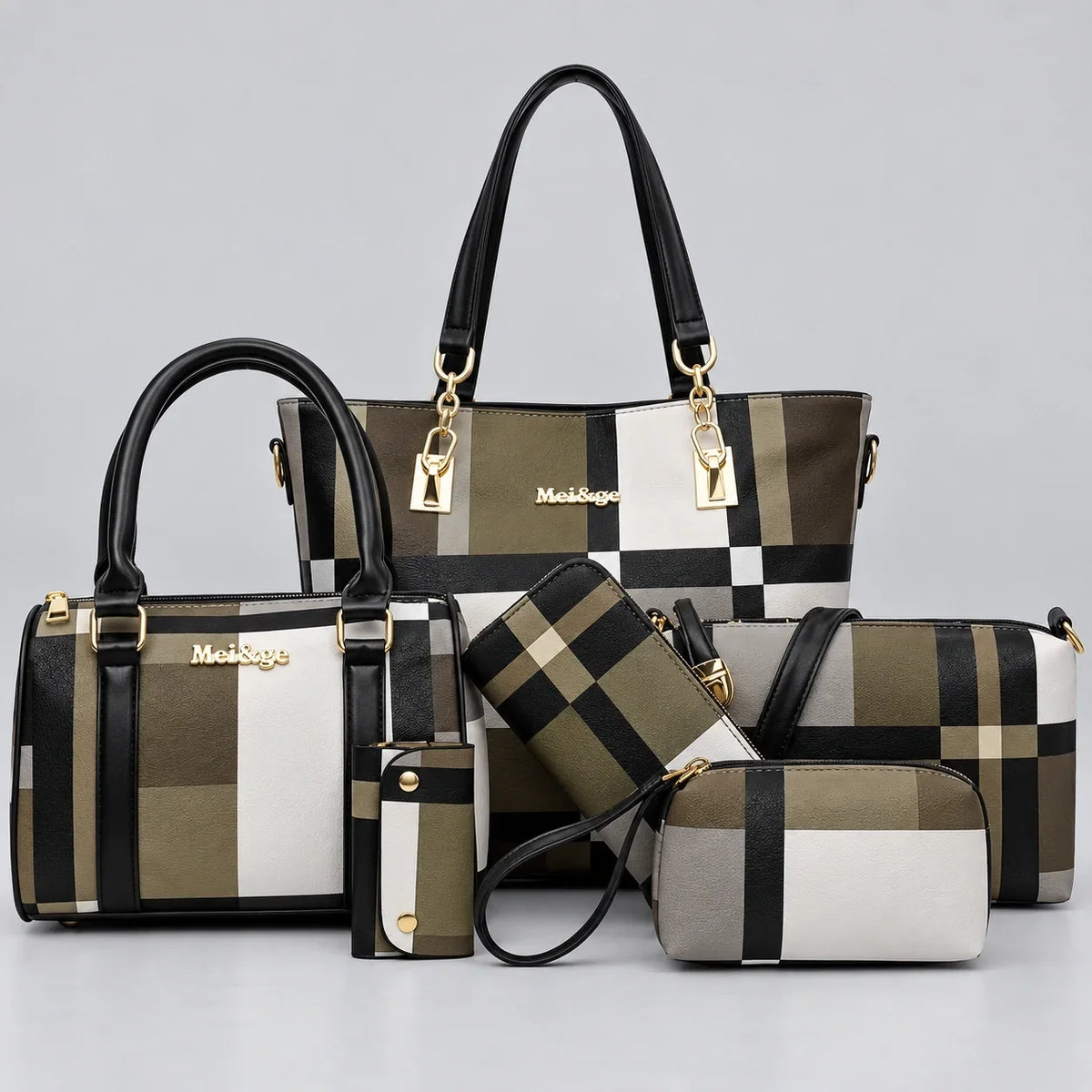 Élodie | 6-Piece Women's Handbag Set – Tote, Top-Handle Bag, Crossbody Bag, Clutch & Wallet
