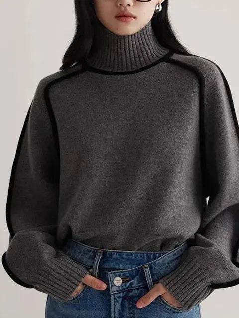 Eva Chic High-Neck Women's Sweater