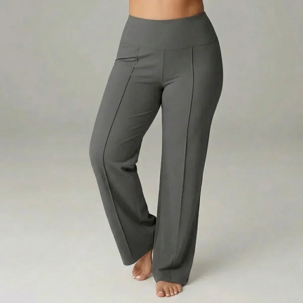 Comfortable High-Waist Wide-Leg Stretch Pants – SoftFlex