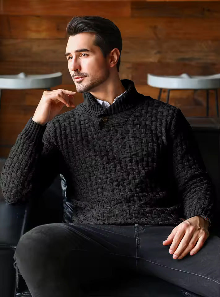 Men's Shawl-Collar Knit Sweater - Auguste