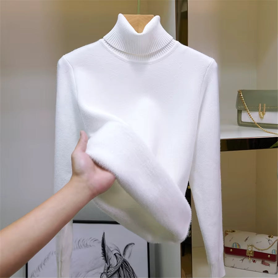 Karen Women's Fleece Turtleneck Sweater