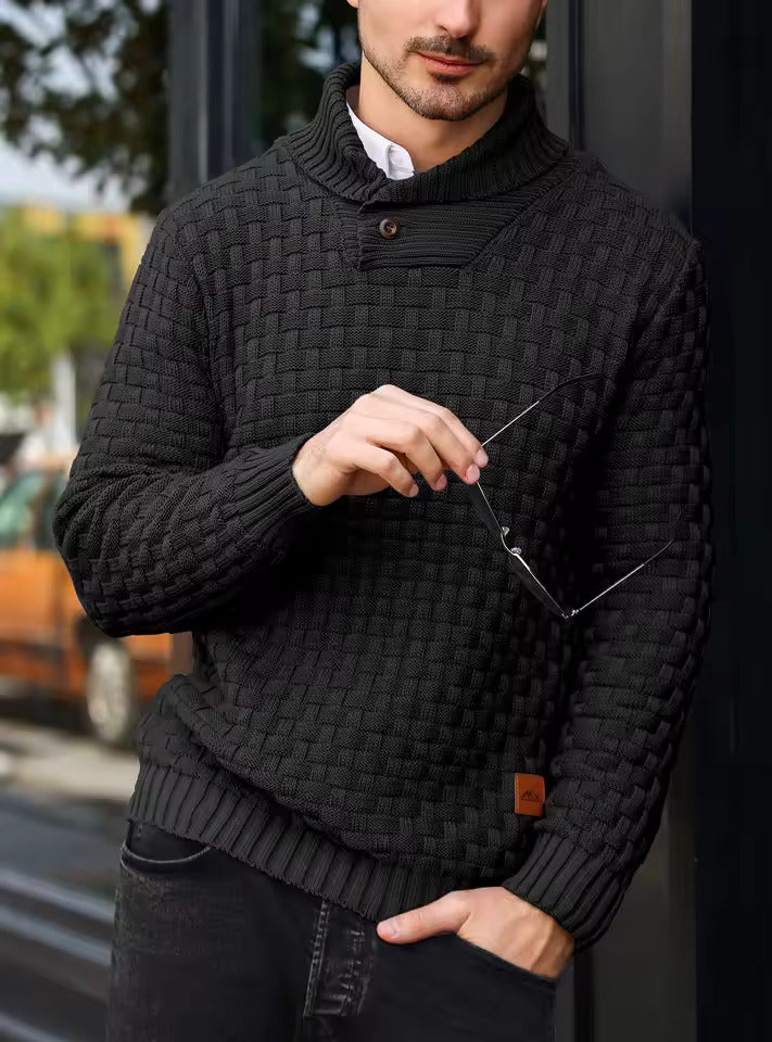 Men's Shawl-Collar Knit Sweater - Auguste