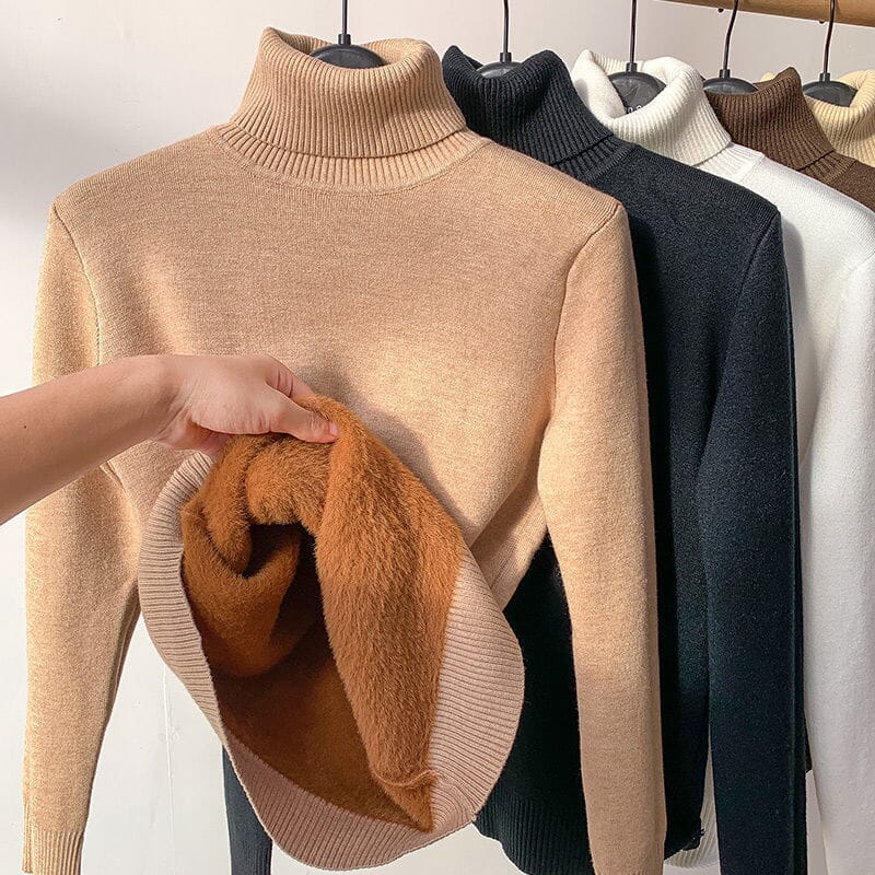Karen Women's Fleece Turtleneck Sweater
